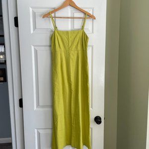 Abercrombie & Fitch Green Linen Blend Midi Dress NWOT